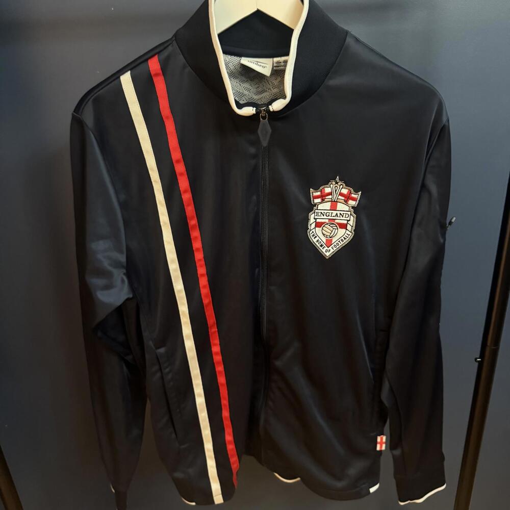 Umbro England Football Retro Track Jacket Men’s Small Navy Red White